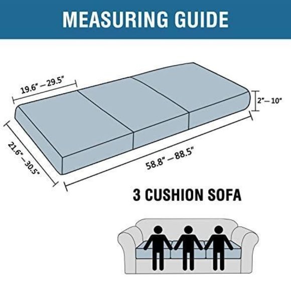 H.VERSAILTEX Super Stretch Individual Seat Cushion Covers --Large, Taupe - Picture 4 of 4